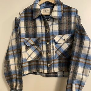 RD Style Crop Plaid Jacket